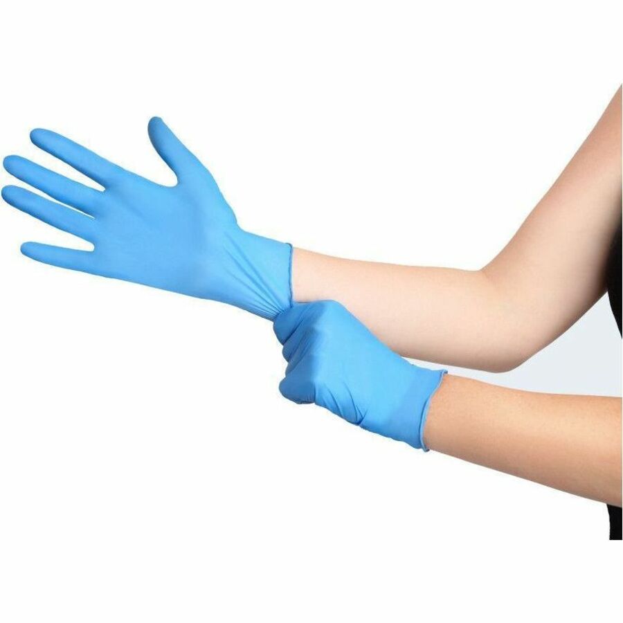 Remcoda Extra-Strength Nitrile Gloves - Chemical Protection - Medium Size - For Right/Left Hand - Blue - General Purpose