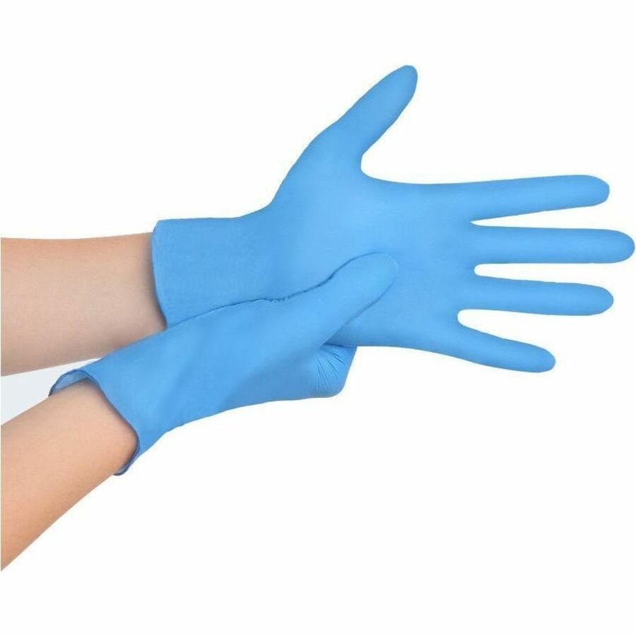 Remcoda Extra-Strength Nitrile Gloves - Chemical Protection - Medium Size - For Right/Left Hand - Blue - General Purpose