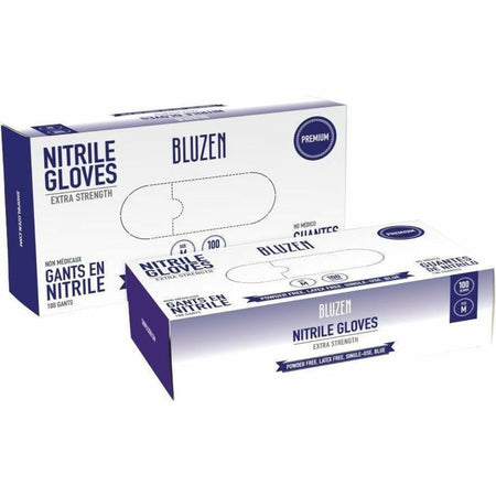 Remcoda Extra-Strength Nitrile Gloves - Chemical Protection - Medium Size - For Right/Left Hand - Blue - General Purpose