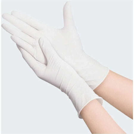 Remcoda Latex Gloves: 4 mil Large Off White - Powder-Free Comfortable Grip - Healthcare General Use - Purpose Gloves