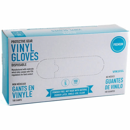 Remcoda Vinyl Gloves: 3 mil Small Size Clear Latex-free - General Purpose Gloves