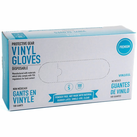 Remcoda Vinyl Gloves: 3 mil Small Size Clear Latex-free - General Purpose Gloves