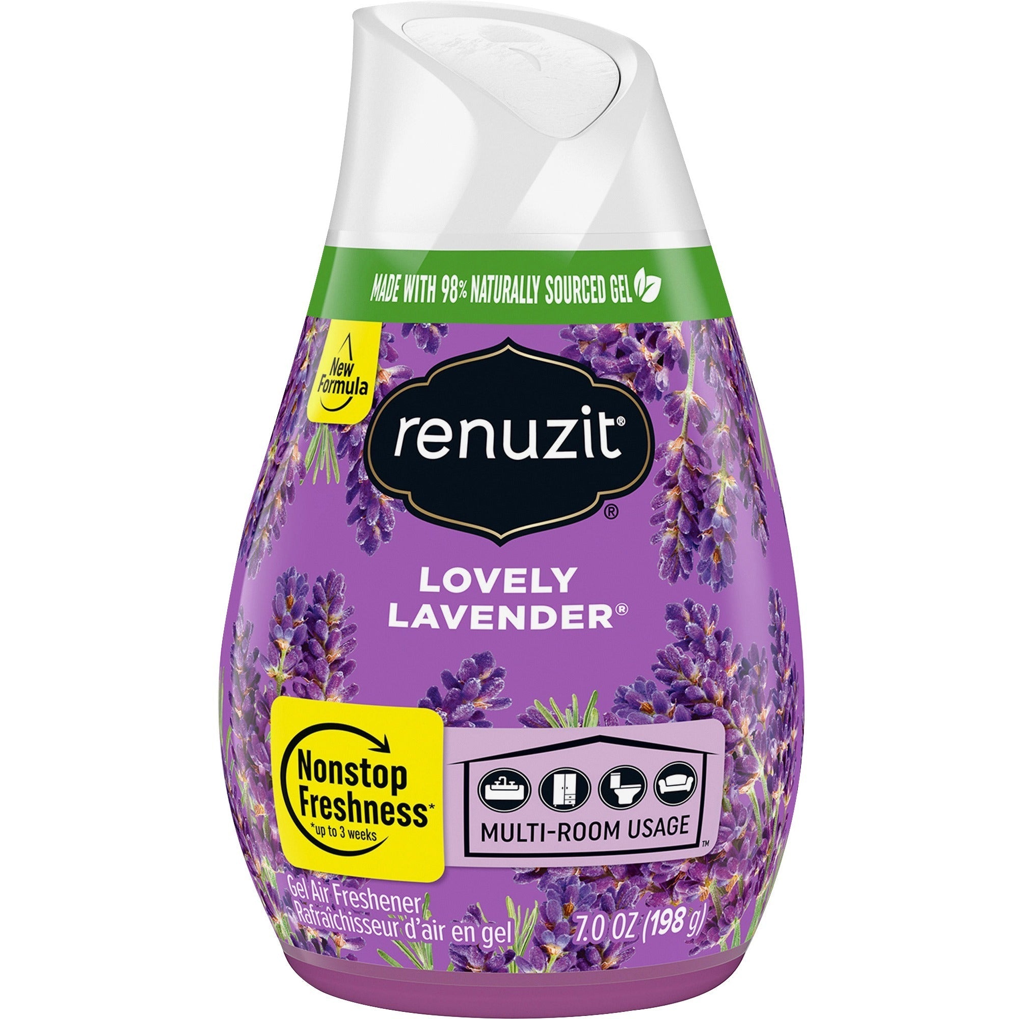 Renuzit Gel Air Freshener - 7 fl oz (0.2 quart) - Lovely Lavender - 1 Each - Dispensers