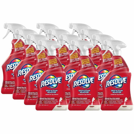 Resolve Stain Remover Cleaner: Fresh Linen Scent - 22 fl oz - 12/Carton - Floor/Carpet Cleaners & Protectors