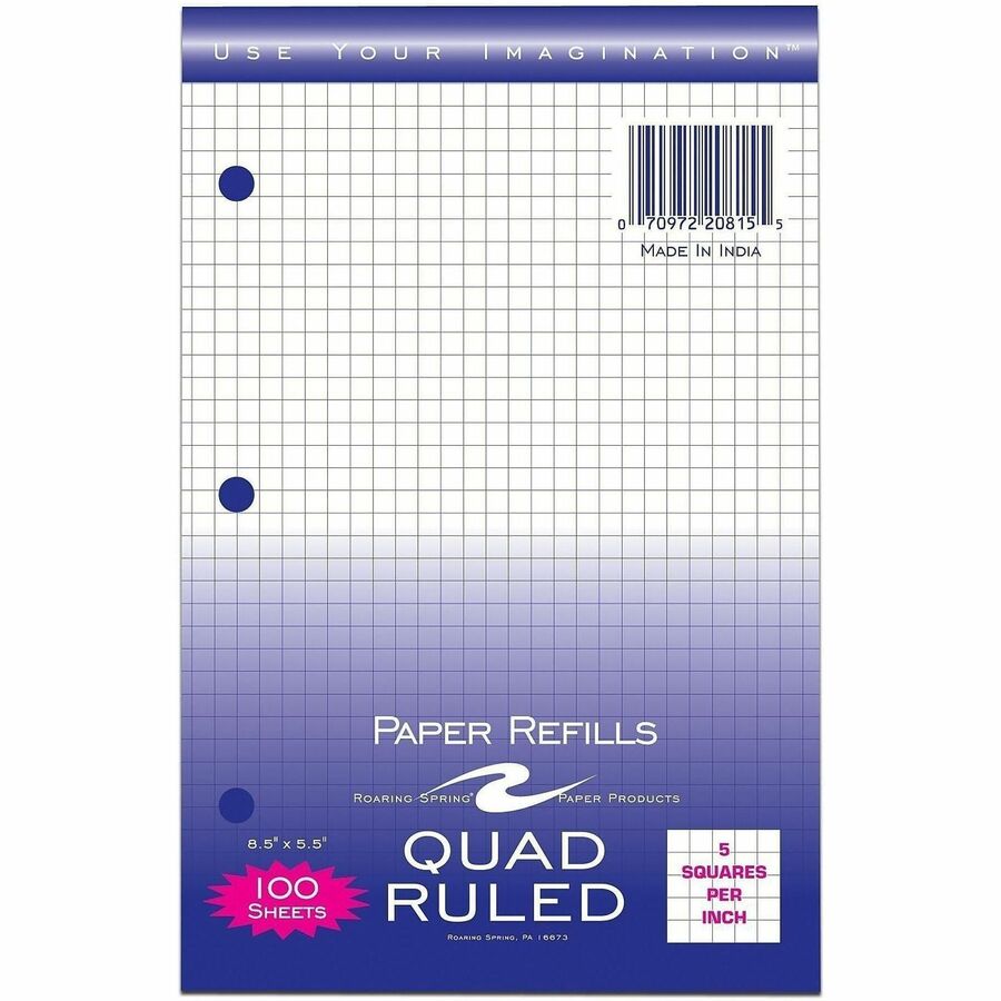 Roaring Spring 5x5 Graph Ruled Loose Leaf Filler Paper - Alternate-Image1
