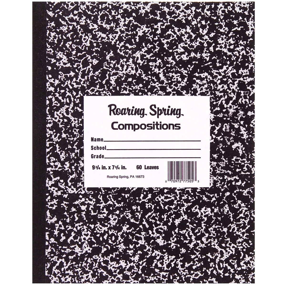 Roaring Spring Black Cover Flexcomp 10"x8" WM - 2000