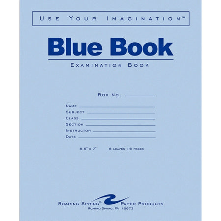 Roaring Spring Blue Book 8-sheet Exam Booklet - 2000