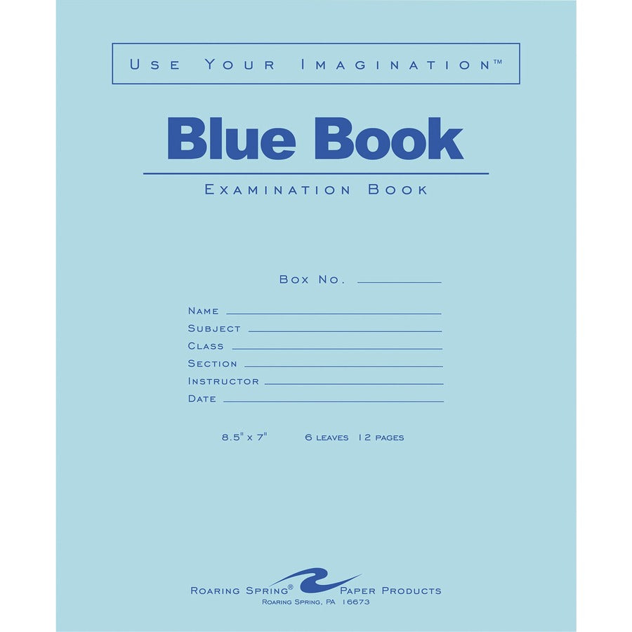 Roaring Spring Blue Examination Book - Front