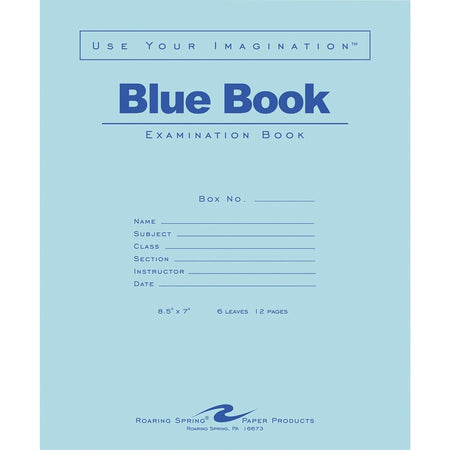 Roaring Spring Blue Examination Book - Front