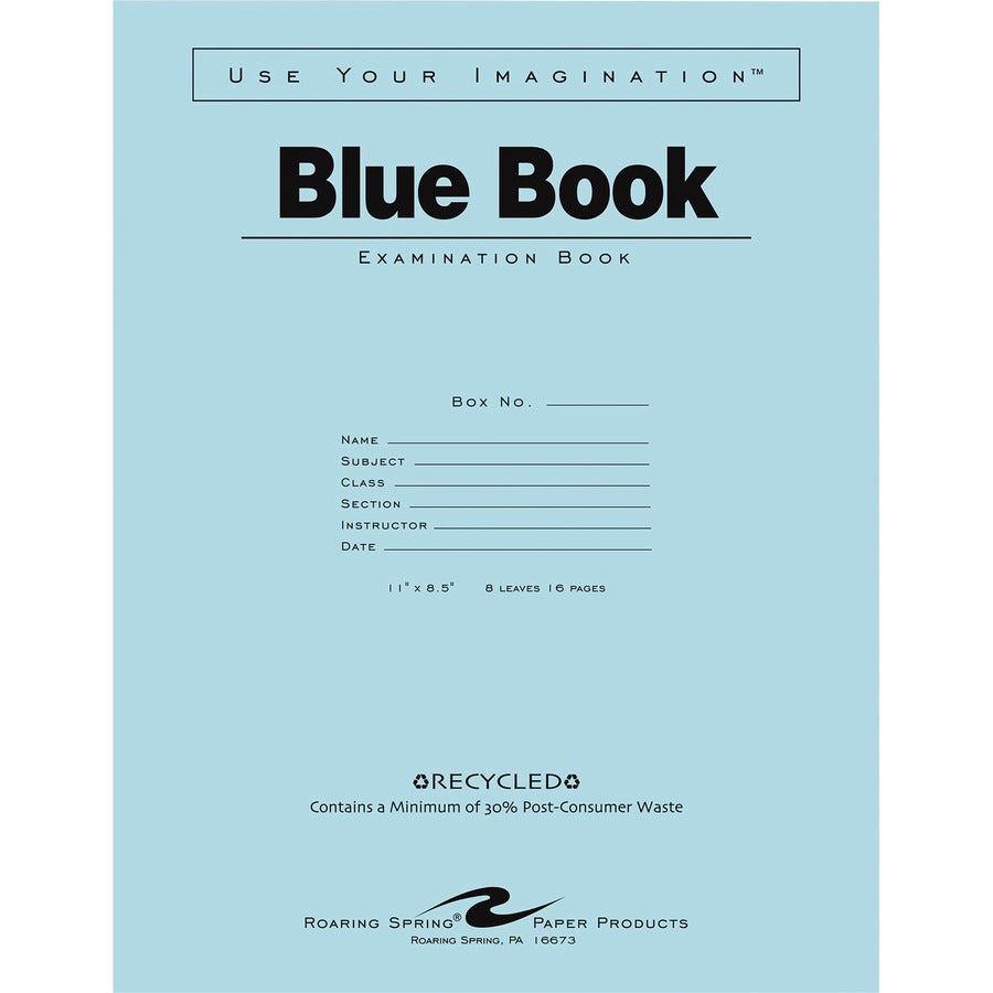 Roaring Spring Blue Examination Book - Front