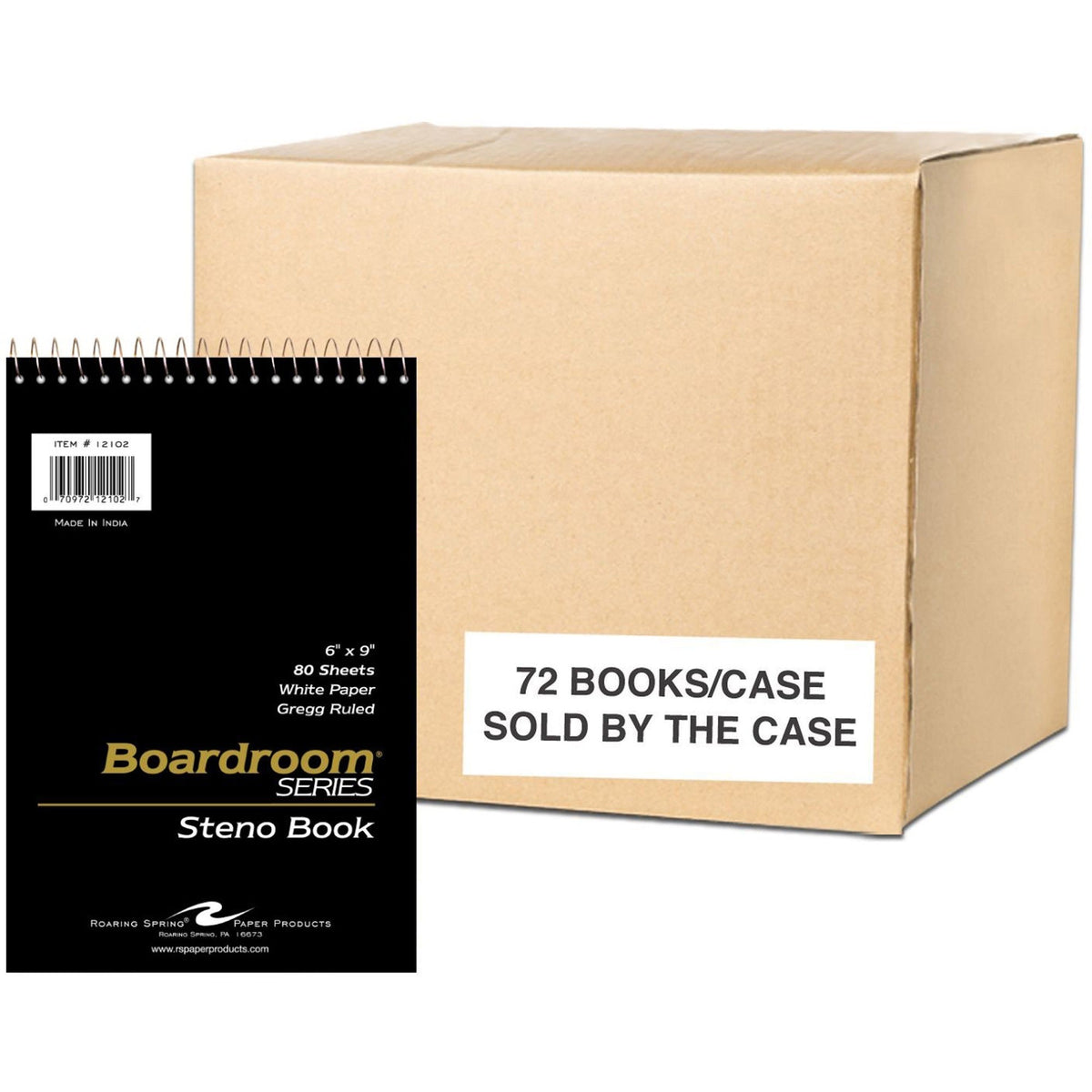 Roaring Spring Boardroom Series Gregg Ruled Spiral Steno Memo Book - 2000