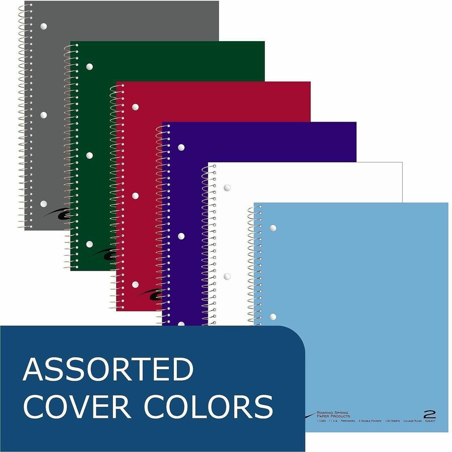 Roaring Spring College Ruled 2 Subject Spiral Notebook - Alternate-Image3