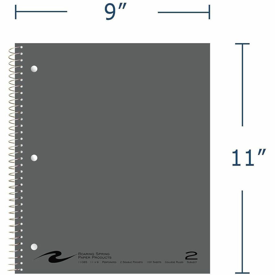 Roaring Spring College Ruled 2 Subject Spiral Notebook - Alternate-Image2