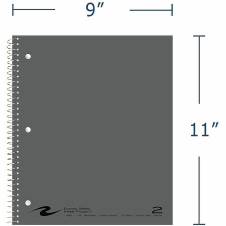 Roaring Spring College Ruled 2 Subject Spiral Notebook - Alternate-Image2