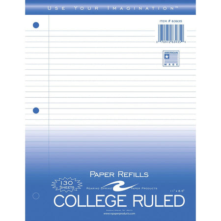 Roaring Spring College Ruled Filler Paper - Front