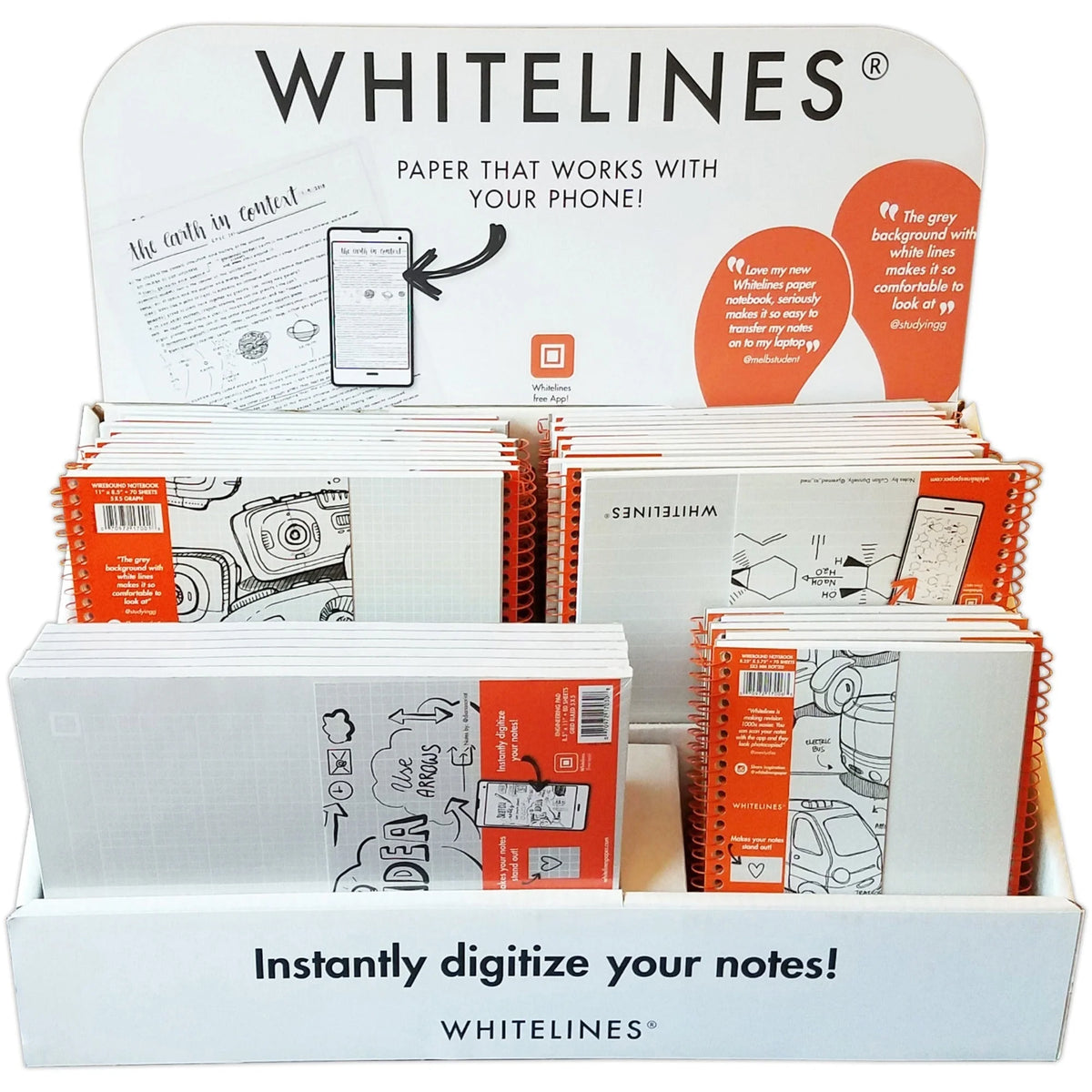 Roaring Spring Counter Display: Gray Pads/Notebooks - 1 Carton - Notebooks