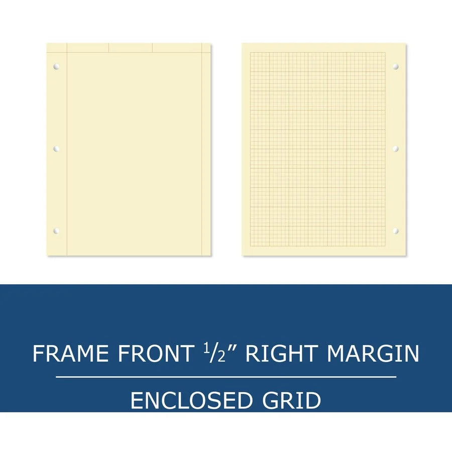 Roaring Spring Engineering Pad: 5x5 Grid 100 Sheets Printed Glued - Graph Paper