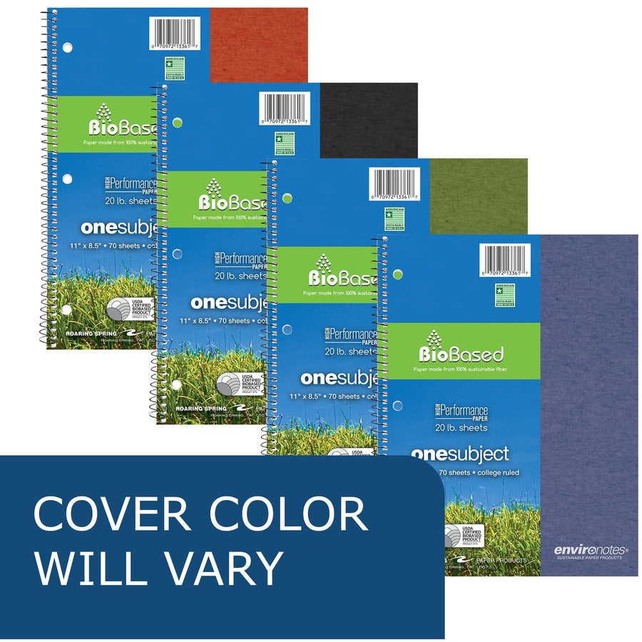 Roaring Spring Environotes College Ruled 1 Subject Recycled Spiral Notebook - Alternate-Image3