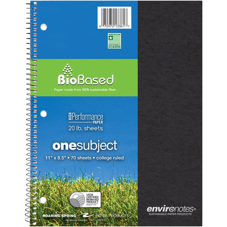 Roaring Spring Environotes College Ruled 1 Subject Recycled Spiral Notebook - 2000
