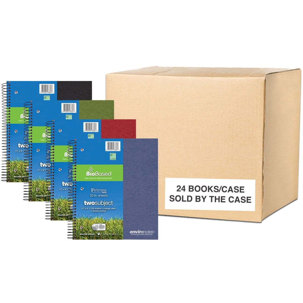 Roaring Spring EnviroNotes Earthtone 2-Subject Notebook - 2000