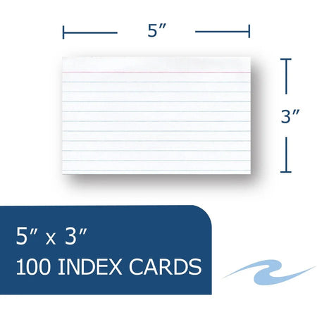 Roaring Spring EnviroNotes Index Cards - 100 Sheets - 200 Pages - Printed - Front Ruling Surface - 43 lb Basis Weight