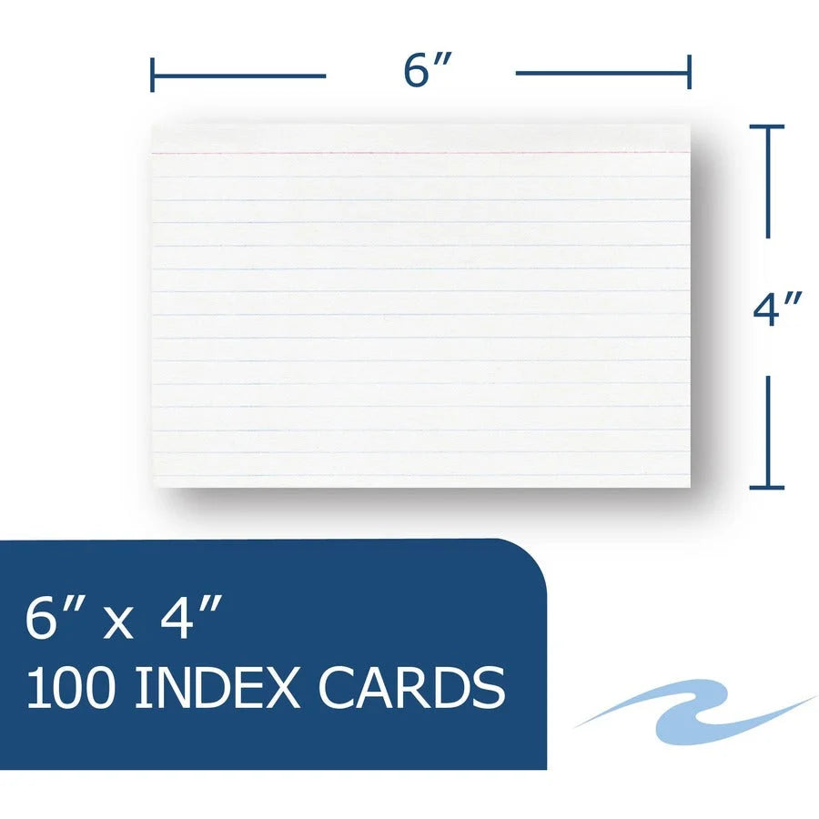 Roaring Spring EnviroNotes Index Cards - 100 Sheets - 200 Pages - Printed - Front Ruling Surface - 43 lb Basis Weight