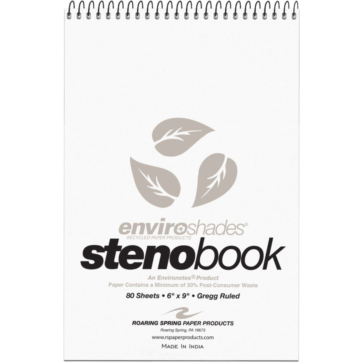 Roaring Spring Enviroshades Recycled Spiral Steno Memo Book - 2000