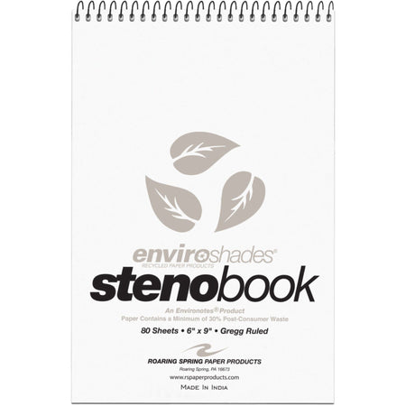 Roaring Spring Enviroshades Recycled Spiral Steno Memo Book - 2000