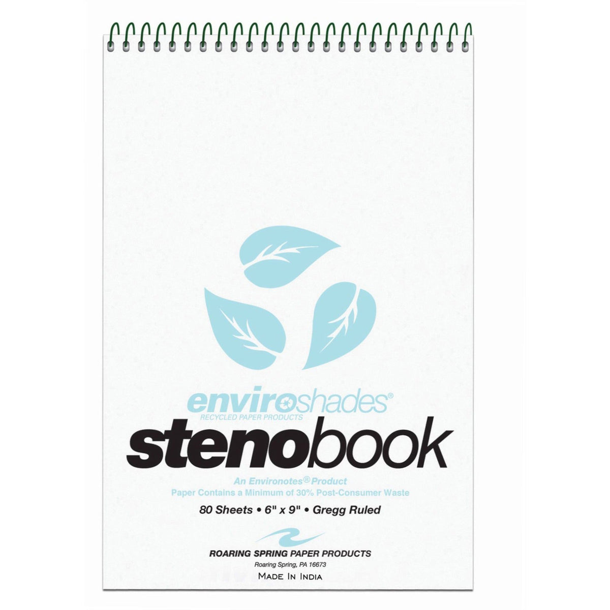 Roaring Spring Enviroshades Recycled Spiral Steno Memo Book - 2000