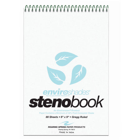 Roaring Spring Enviroshades Recycled Spiral Steno Memo Book - 2000