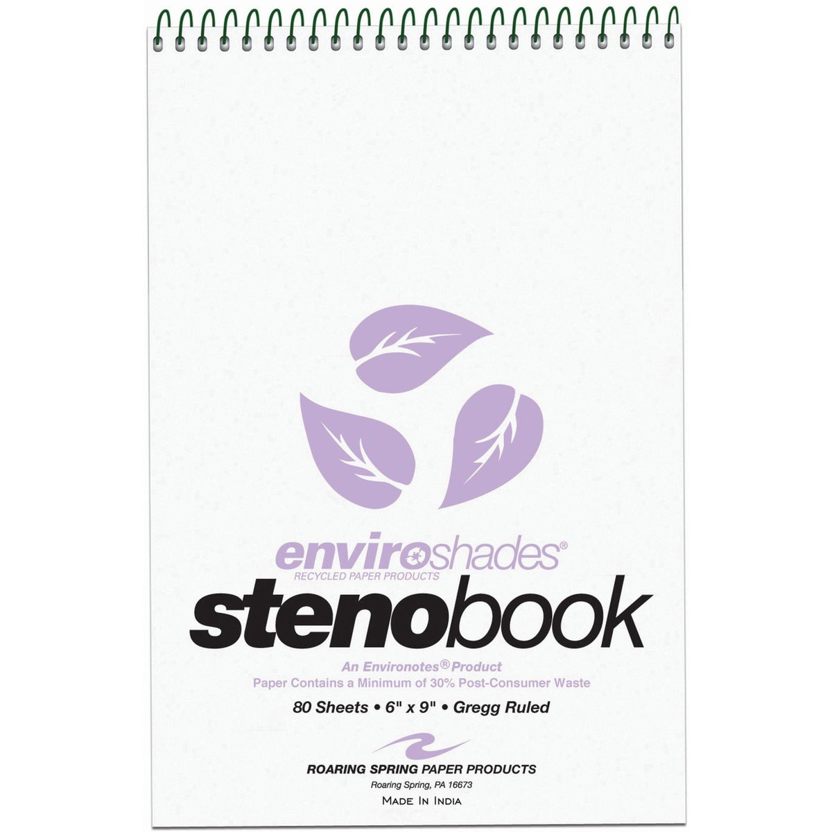 Roaring Spring Enviroshades Recycled Spiral Steno Memo Book - 2000