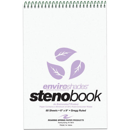 Roaring Spring Enviroshades Recycled Spiral Steno Memo Book - 2000