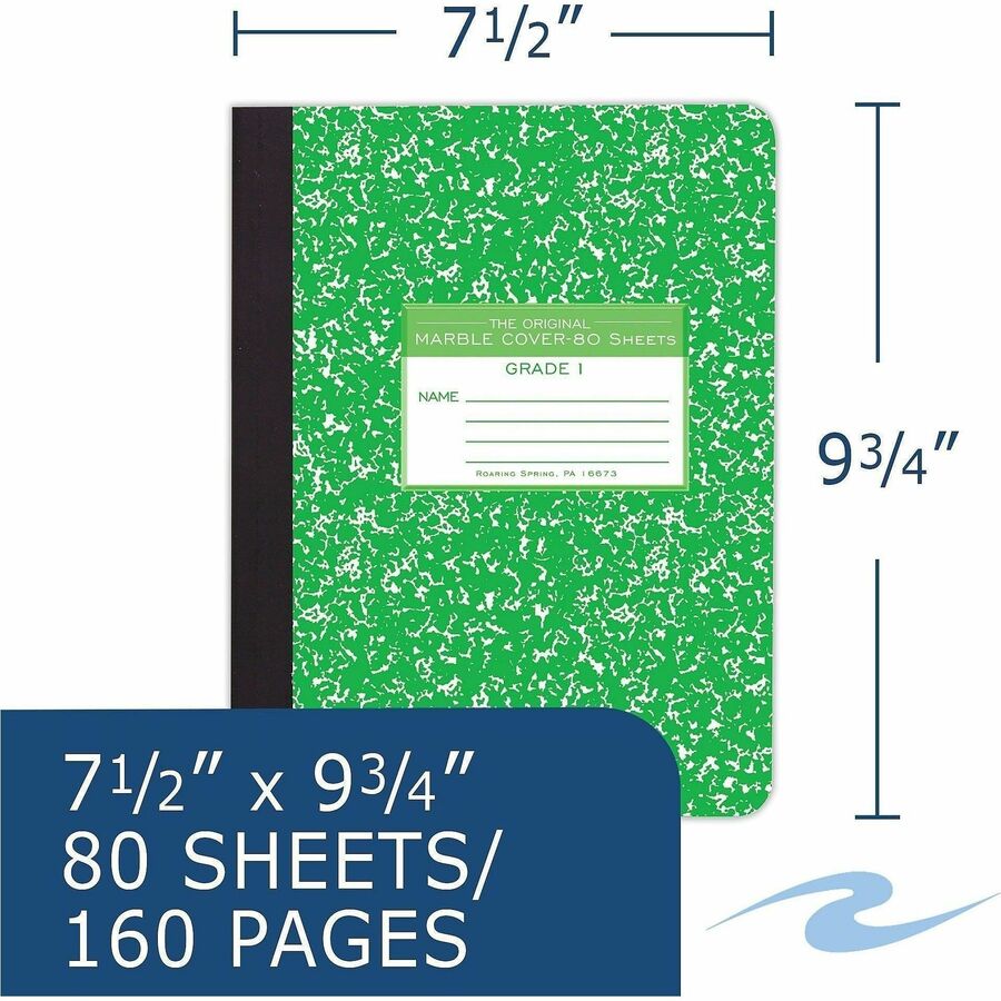 Roaring Spring Grade School Ruled Marble Hard Cover Composition Book - Alternate-Image2