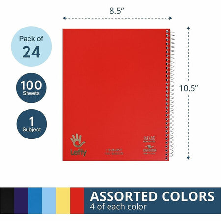 Roaring Spring Lefty Subject Wide Ruled Left Handed Spiral Notebook - Alternate-Image2