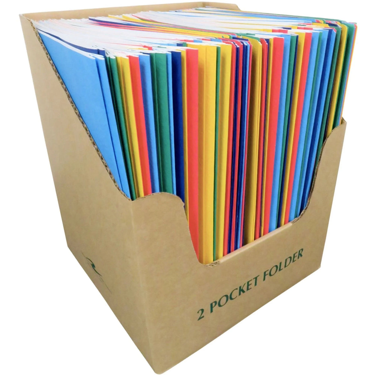 Roaring Spring Letter Fastener Folder - 8 1/2’’ x 11’’ - 3 Prong Fasteners - Assorted Colors - 100/Carton - Pocket
