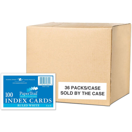 Roaring Spring PaperTrail Ruled Index Cards - 100 Sheets - 200 Pages - Printed - Front Ruling Surface - 43 lb Basis