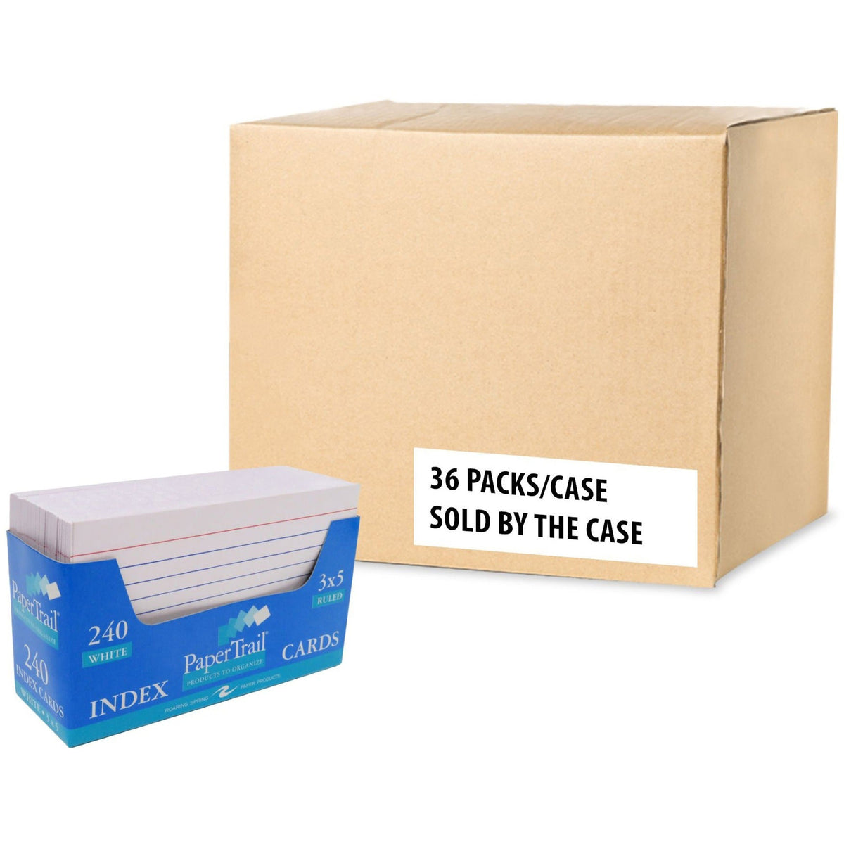 Roaring Spring PaperTrail Ruled Index Cards (240 Count) with Tray - 2000