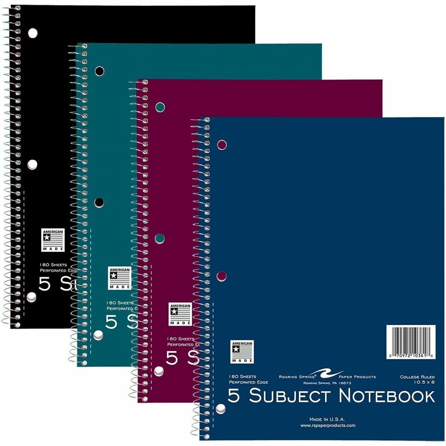 Roaring Spring Wirebound 5-subject Notebook - Alternate-Image1
