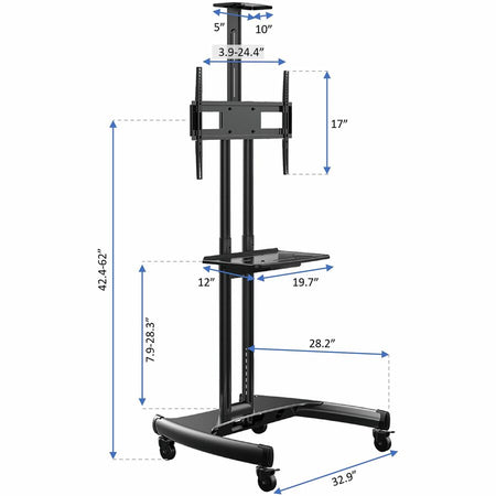 Rocelco VSTC Standard TV Cart - Alternate-Image2