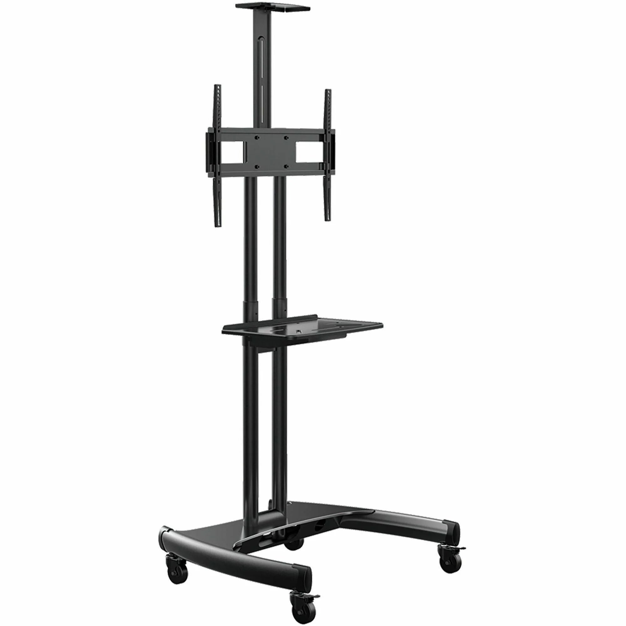 Rocelco VSTC TV Cart: 100 lb Load 4 Casters Steel Frame - Black - Carts