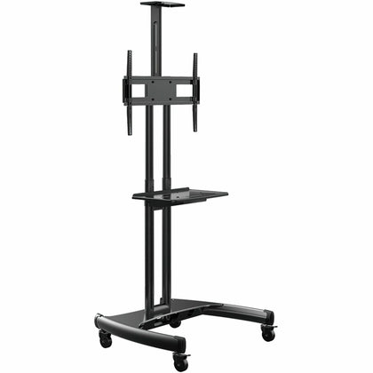 Rocelco VSTC TV Cart: 100 lb Load 4 Casters Steel Frame - Black - Carts