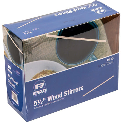Royal Wood Coffee Stir Sticks - 5.5’’ Birch - Natural Finish - Stirrers