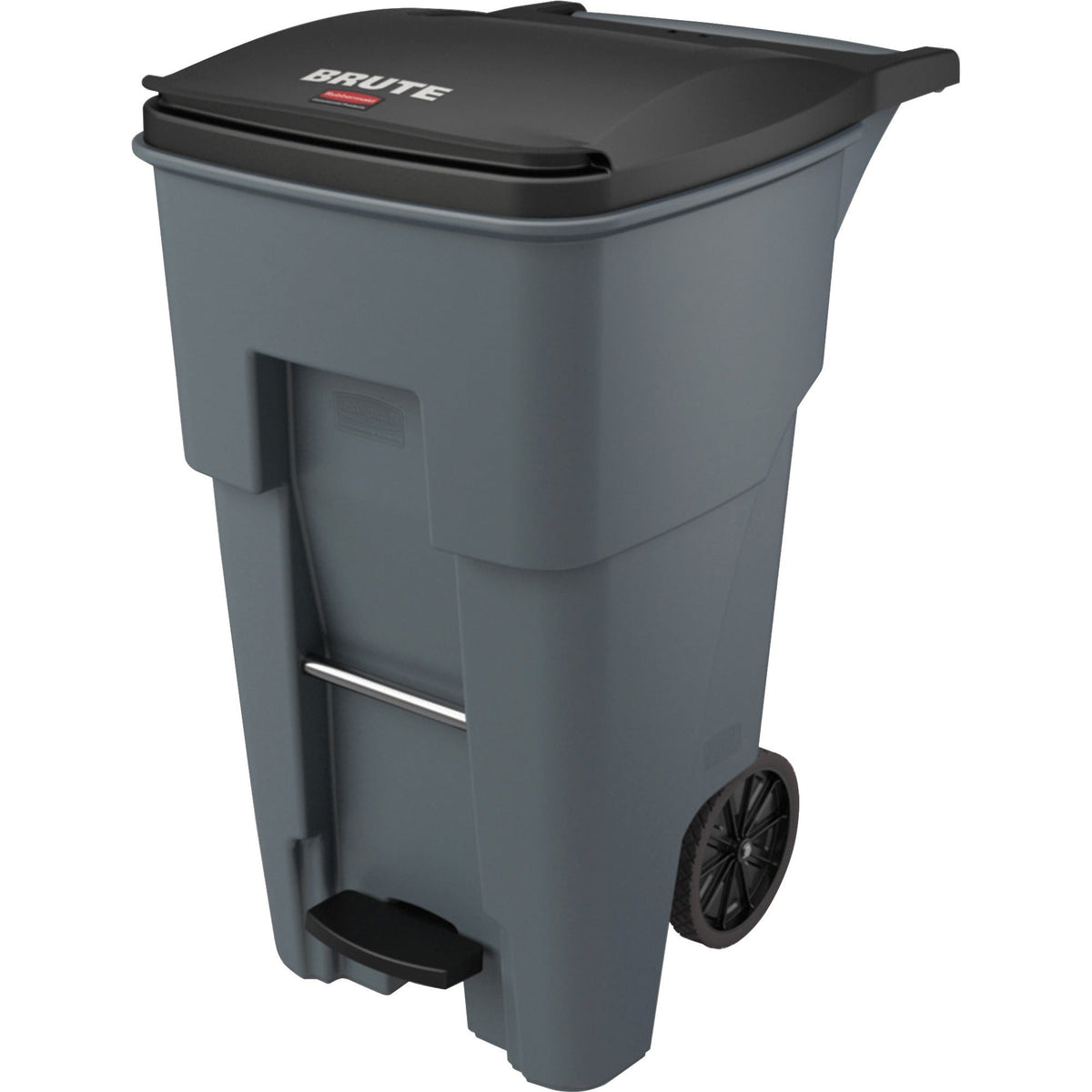 Rubbermaid Commercial 1971968 65 Gallon BRUTE Step-On Rollout Container - Gray - 2000