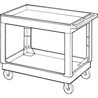 Rubbermaid Commercial 4’’ Casters 2-shelf Utility Cart - 2 Shelf - Push Handle - Caster Size - Foam - x 32.4’’ Width