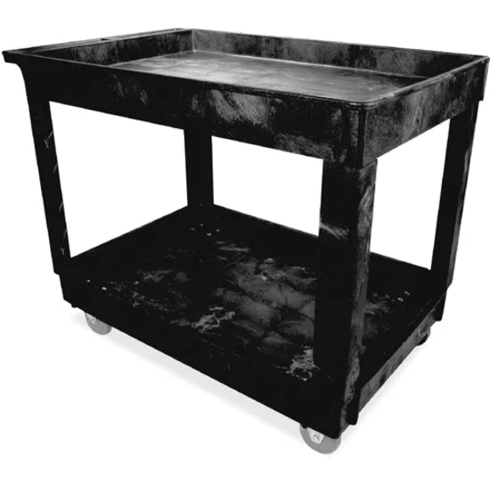 Rubbermaid Commercial 4’’ Casters 2-shelf Utility Cart - 2 Shelf - Push Handle - Caster Size - Foam - x 32.4’’ Width