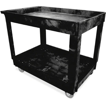 Rubbermaid Commercial 4’’ Casters 2-shelf Utility Cart - 2 Shelf - Push Handle - Caster Size - Foam - x 32.4’’ Width