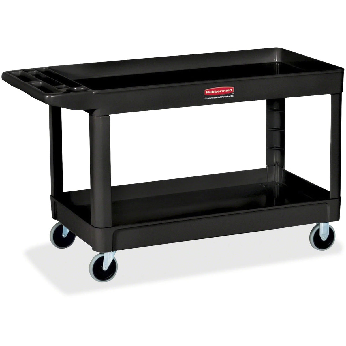 Rubbermaid Commercial 4’’ Casters 2-shelf Utility Cart - 2 Shelf - Push Handle - Caster Size - Foam - x 32.4’’ Width