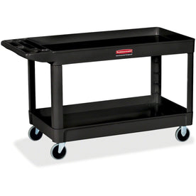 Rubbermaid Commercial 4’’ Casters 2-shelf Utility Cart - 2 Shelf - Push Handle - Caster Size - Foam - x 32.4’’ Width