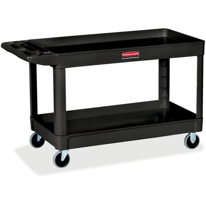 Rubbermaid Commercial 4’’ Casters 2-shelf Utility Cart - 2 Shelf - Push Handle - Caster Size - Foam - x 32.4’’ Width