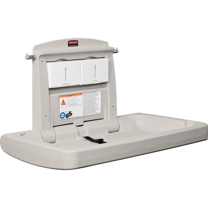 Rubbermaid Commercial Baby Changing Station - Horizontal Design - 50 lb Capacity - Tables / Liners